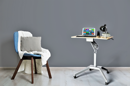 Gas-Spring Mobile Laptop Cart for Clinics and Training