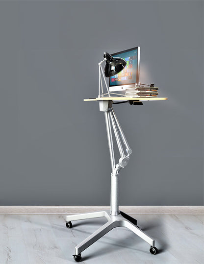 Gas-Spring Mobile Laptop Cart for Clinics and Training