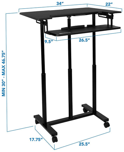 MCT05 Mobile Sit-Stand Computer Workstation with Keyboard Tray