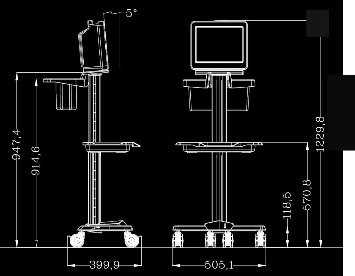 Patient Monitor Cart 