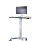 Pneumatic Adjustable Height Laptop Desk, Sit and Stand Mobile Laptop Computer Desk Cart, Ergonomic Design, Excellent Lectern for Classrooms, Offices, and Home, Silver (LPTR)