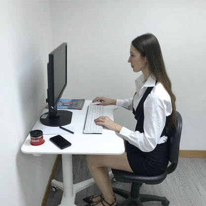 Rife Standing Folding Workstation, Sit Stand Mobile Desk with Height Adjustable