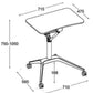 Pneumatic Sit-Stand Mobile Laptop Cart, Height Adjustable Multi-Purpose Rolling Podium Lectern with Wheels Laptop Workstation, Silver
